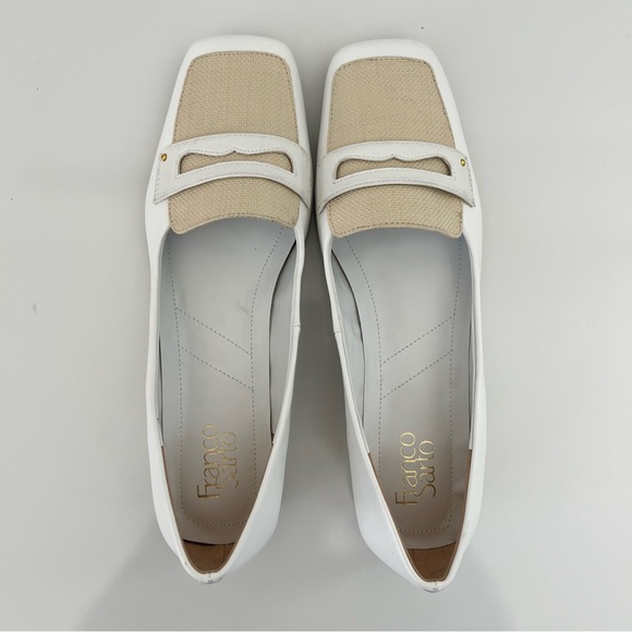 Franco Sarto White and Tan Flats with Bow Detail - Picture 7 of 12